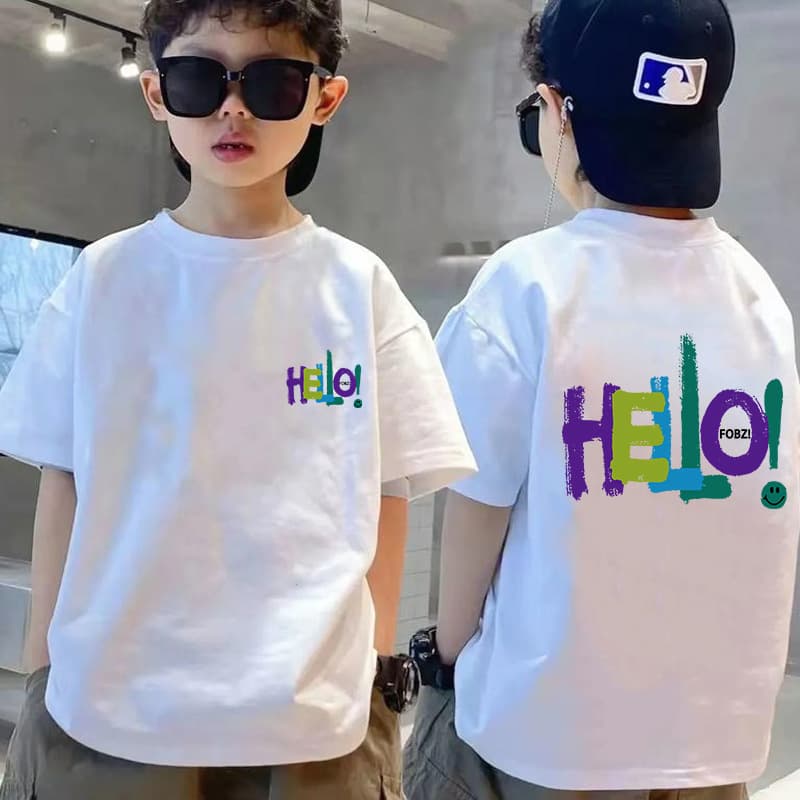 Solid Quality Pure Cotton Boys T-Shirt Short Sleeve Summer Wear for Children, Big Kids, and Toddlers, Loose Half Sleeve Top