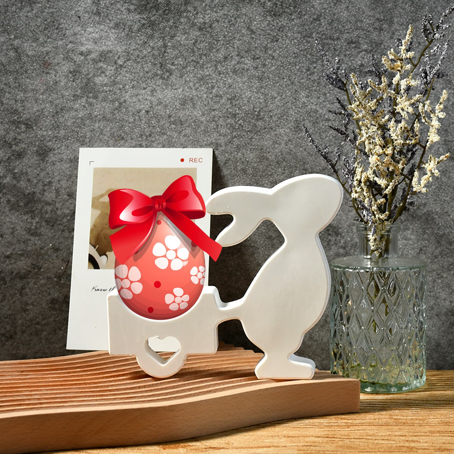DIY Epoxy Mold Cart Rabbit Easter Ornament Mold Cartoon Rabbit Decoration Mold