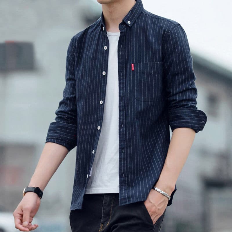 Clearance Work Shirt for Men, Pure Cotton Workwear, Long Sleeve Sun Protection, Autumn Work Shirt