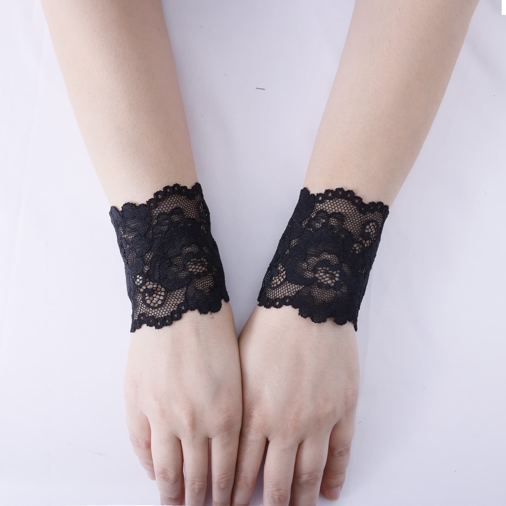 Lolita Lace Cuff Driving Sun Protection Short Elastic Wrist Brace Cover for Women Scar Tattoo Cover Wrist Guard