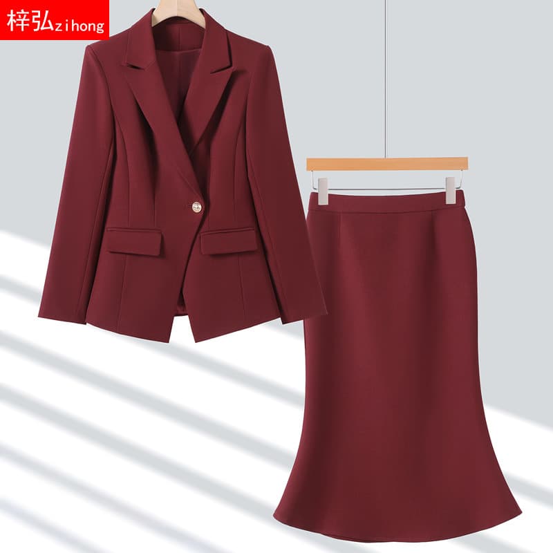 2026 New Suit Set Dress for Women Spring Autumn Slim Professional Office Wear Beauty Salon Blazer Pencil Skirt Two-Piece Set