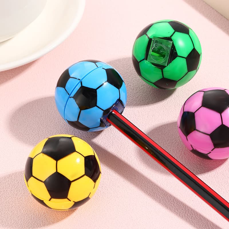 Cross-border Cute Colorful Soccer Pencil Sharpener Creative Pencil Sharpener Cartoon Design Pencil Sharpener Plastic Single-hole Pencil Sharpener