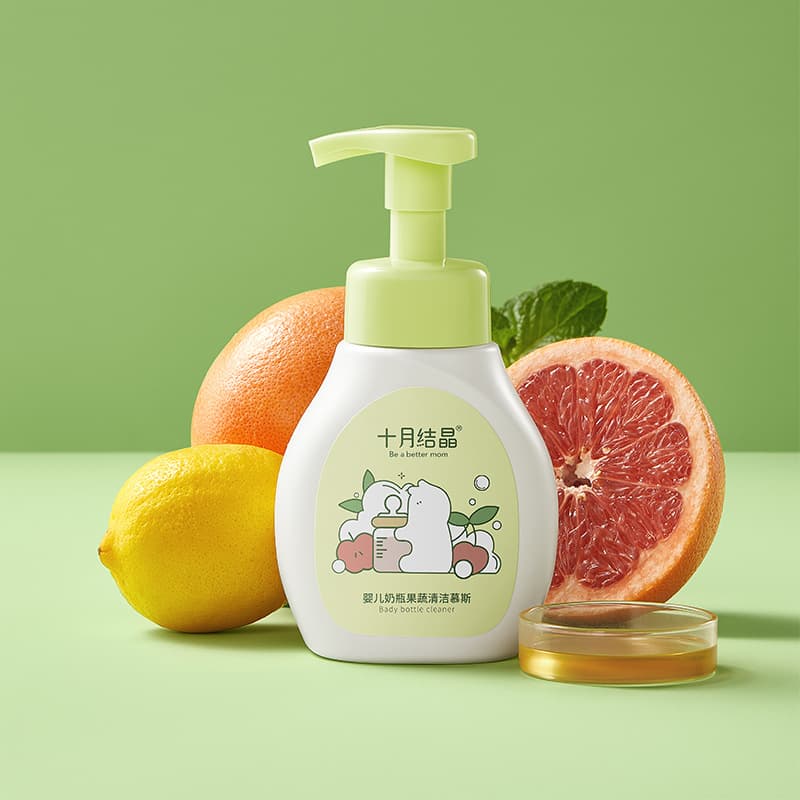 October Crystal Baby Bottle Cleaner, Newborn Utensil and Fruit Wash Mousse Liquid, Plant-Based Fruit and Vegetable Cleaner SH1903