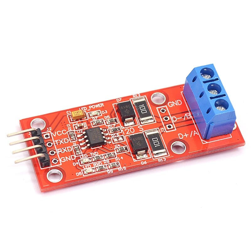Microcontroller TTL to RS485 converter module, RS485 to UART level conversion, hardware automatic flow control.