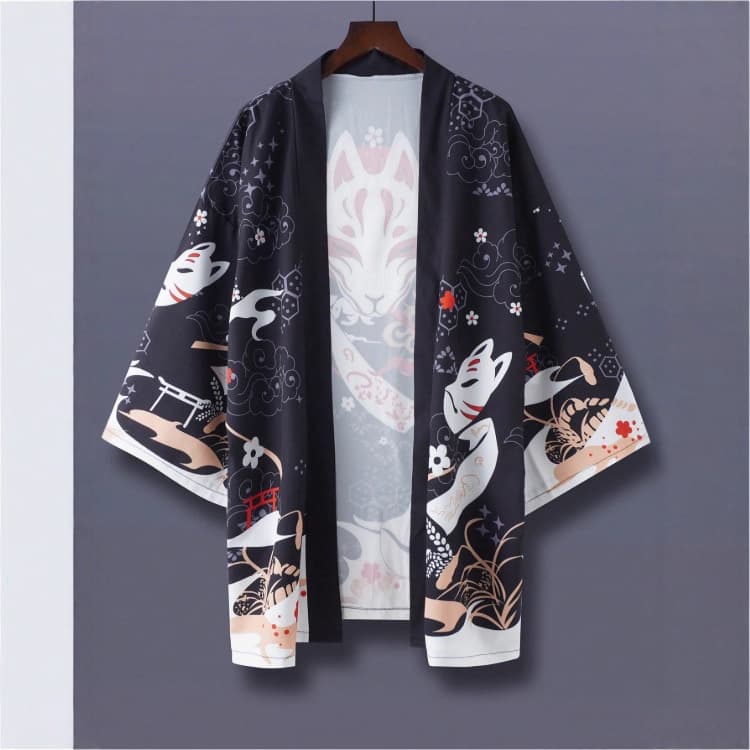 Haori Kimono Cardigan Sun Protection Lightweight Shawl Jacket European and American Street Style Three-Quarter Sleeve Loose Trendy Outerwear Shirt Jacket