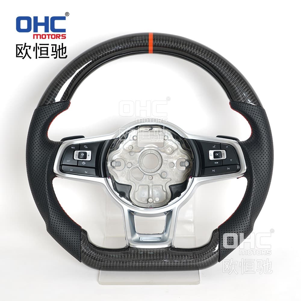 Factory direct carbon fiber perforated leather steering wheel modification for Volkswagen Golf MK7 GTI 15-19 models