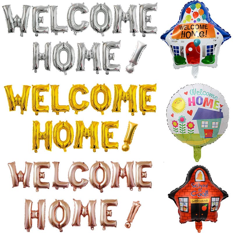 Cross-border welcome home welcome home letter balloon party decoration props balloon set aluminum film balloon