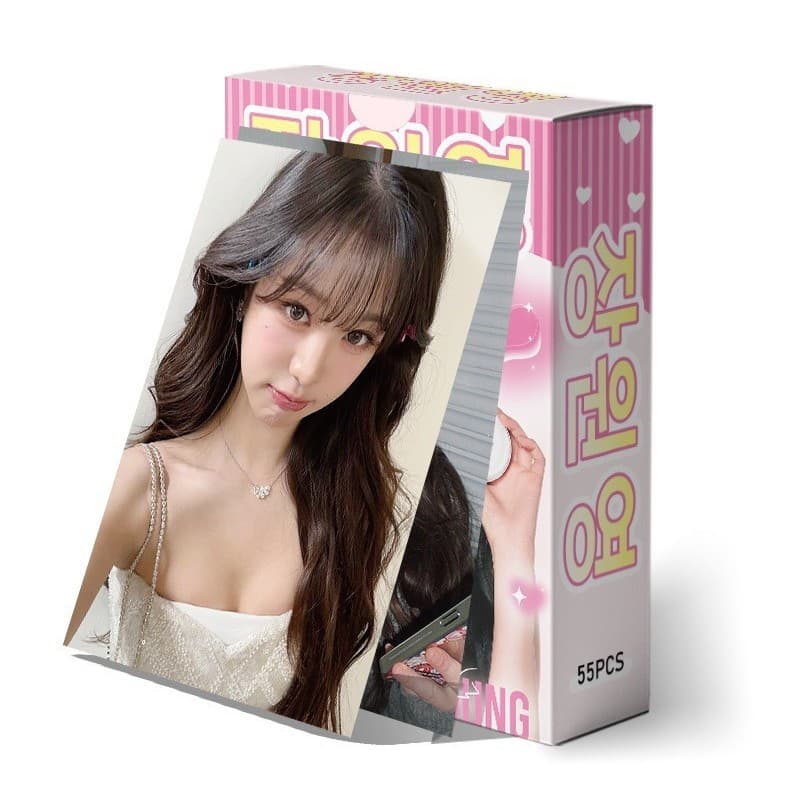 Cross-border hot-selling new product in stock 55 IVE single Zhang Yuanying star KPOP peripheral LOMO collection laser card