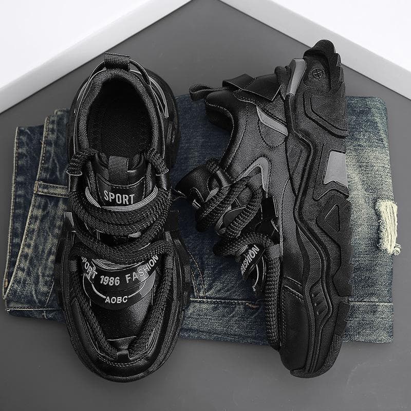Man Shoes In Stock Trendy Hot-Selling Men's Leather Sports Running Shoes for Teens with Hidden Height-Increasing Thick Sole