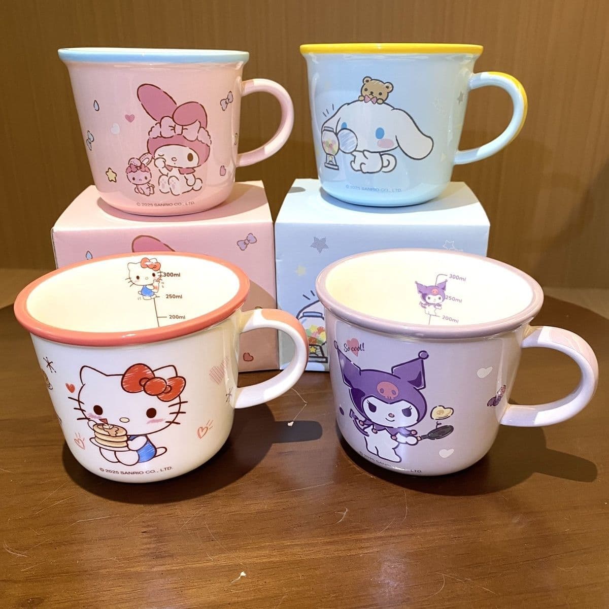 Sanrio Children's Scale Cup Milk Cup Drinking Cup Ceramic Cartoon Cup Kuromi Hello Kitty Cup New Product Batch