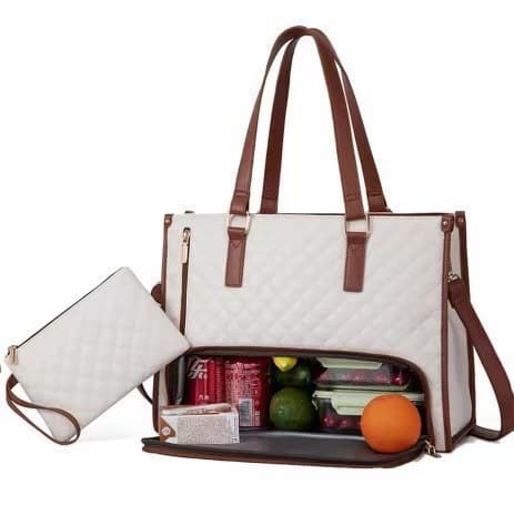In Stock New 2-in-1 Handbag Lunch Bag Set Large Tote Bag Insulated Lunch Box Women's Crossbody Laptop Bag