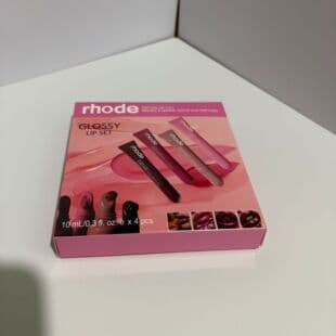 Rhode Hailey Tinted Lip Gloss Raspberry Ribbon Toast Espresso 4-Piece Set