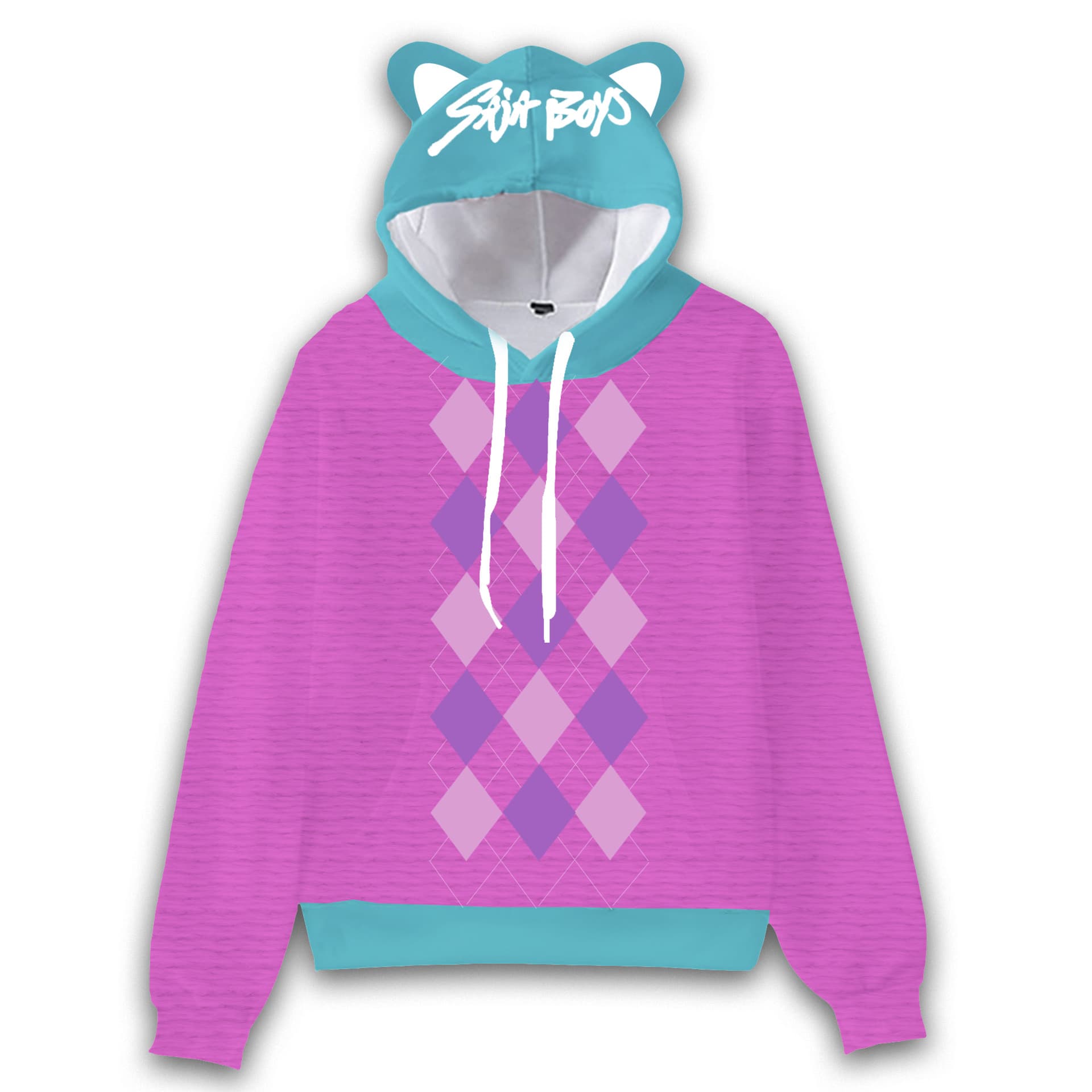 2025 Halloween Kpop Demon Hunter Girl Group Support Bear Cute Ears Hoodie MIRA Same Style Purple Bear Sweatshirt Women