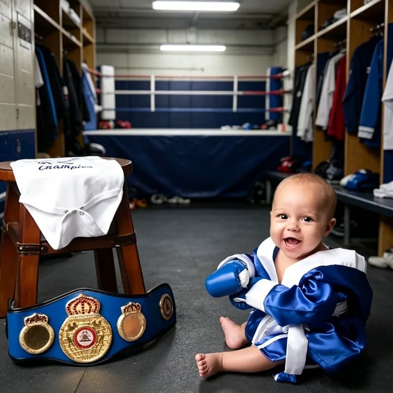 Cross-border Baby Boxing Theme Photography Outfit Newborn 100 Days Boxing Champion Costume Studio Photo Shoot