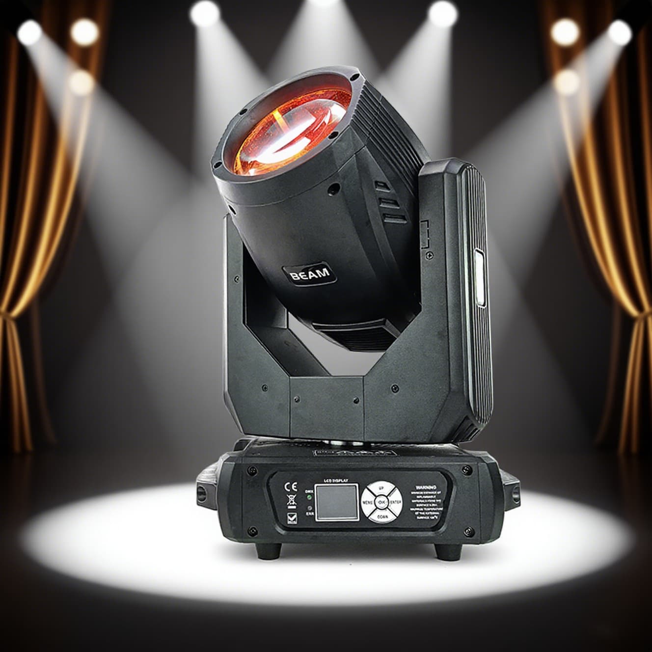 Mini 275W Beam Moving Head Light Bulb Style Stage Light KTV Bar Atmosphere Light BEAM Rotating Rainbow Effect