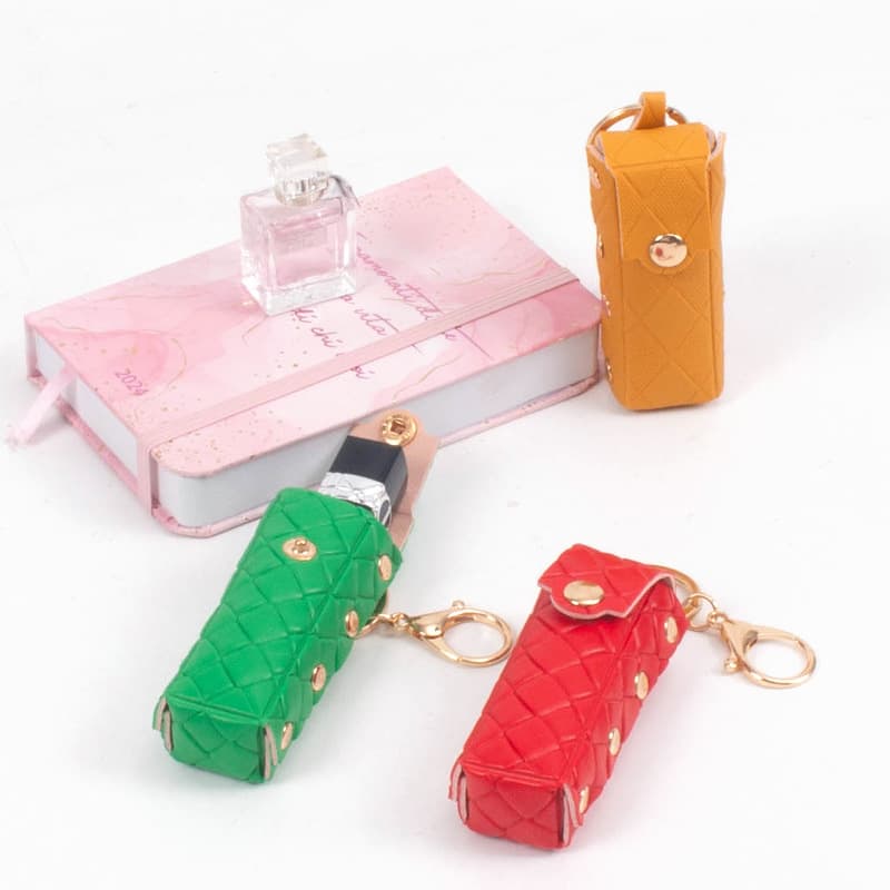 2025 new portable lipstick lipstick bag keychain lipstick mini storage bag carry-on cosmetic bag gift change