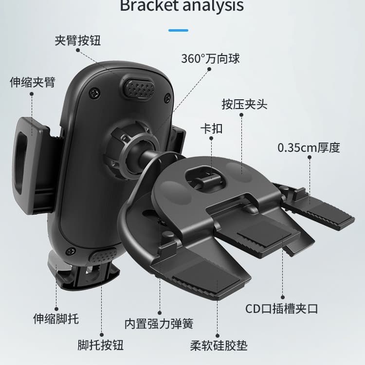 Car CD Slot Phone Mount, CD Player Slot Insert Navigation Holder, Gravity Mount Accessories