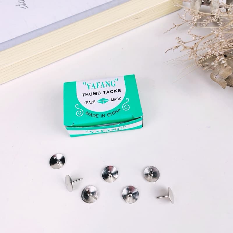 Professional production of 50-piece metal thumbtacks, silver thumbtacks, boxed thumbtacks wholesale, round pins, drop shipping available