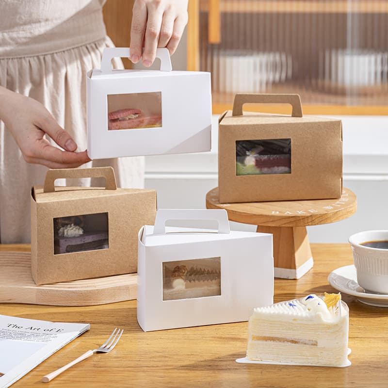 Triangle Cake Box Mousse Cut Cake Packaging Box Sandwich Dessert Cut Corner Box Pastry Slice Packing Box
