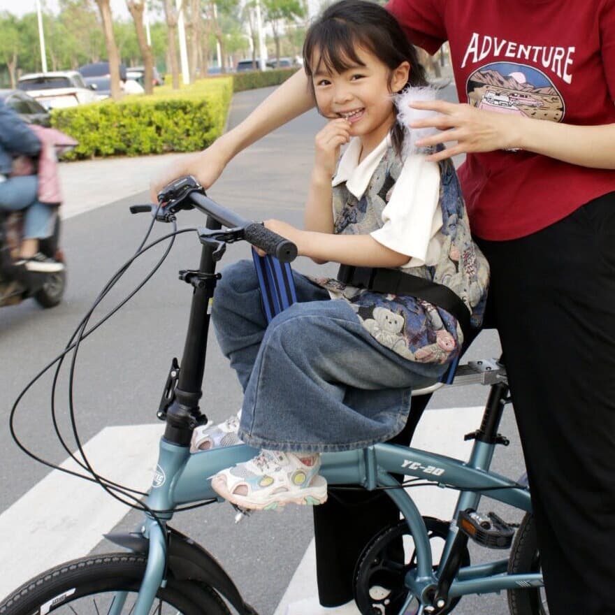 Bicycle child quick-release seat front-mounted strolling gadget electric bike front foldable portable baby seat cushion