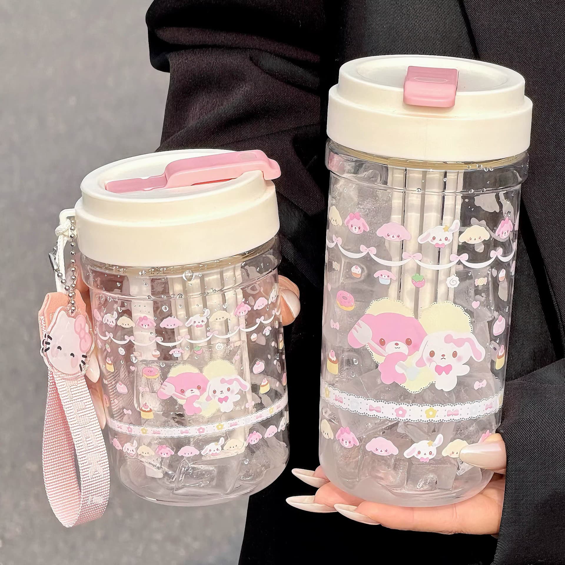 New Style Straw Water Cup for Women, High Appearance Student Portable Plastic Cup, Cute Children Summer Drop-proof