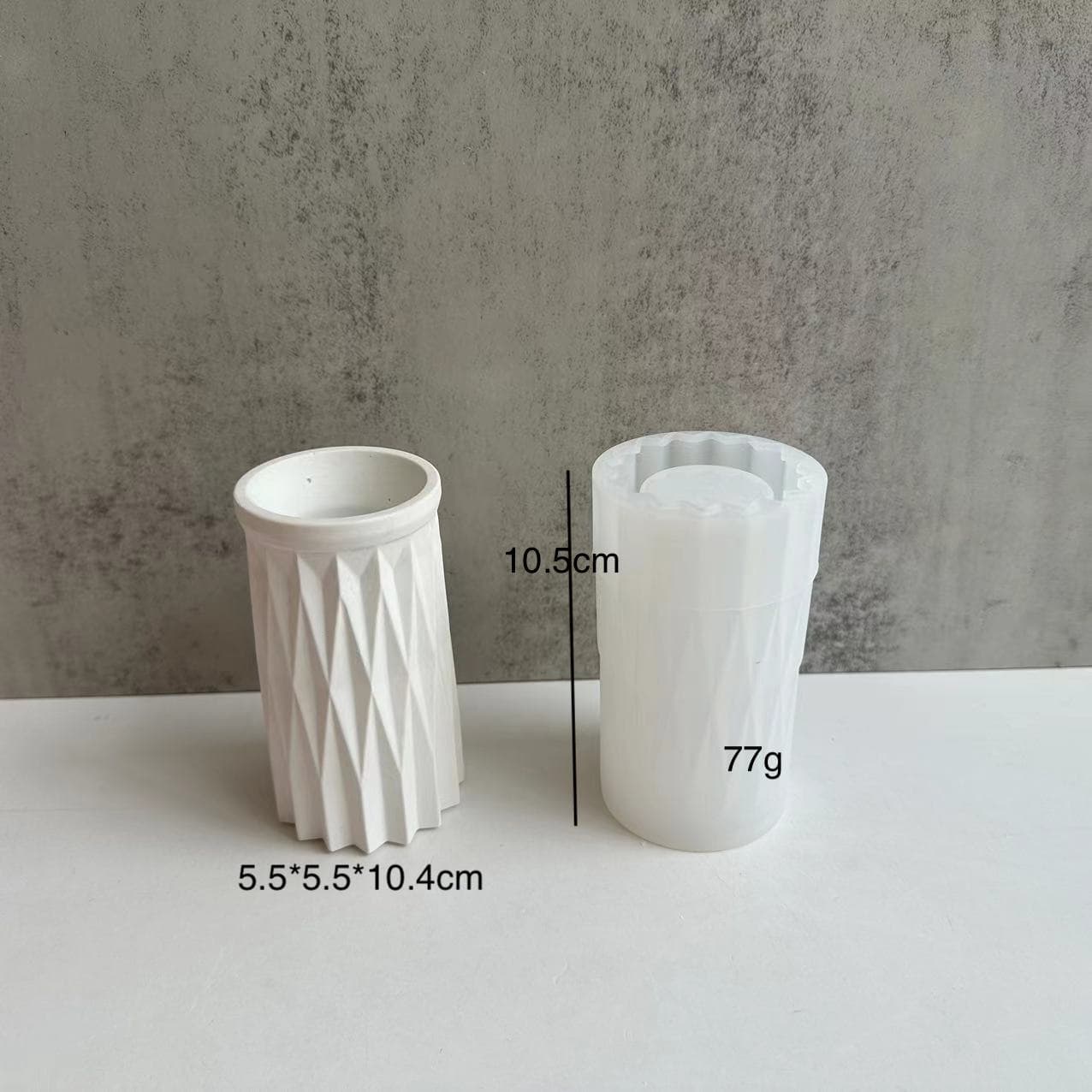 Caifu Cut Surface Tall Vase Silicone Mold, Resin Epoxy Mirror Mold, Plaster Vase Mold