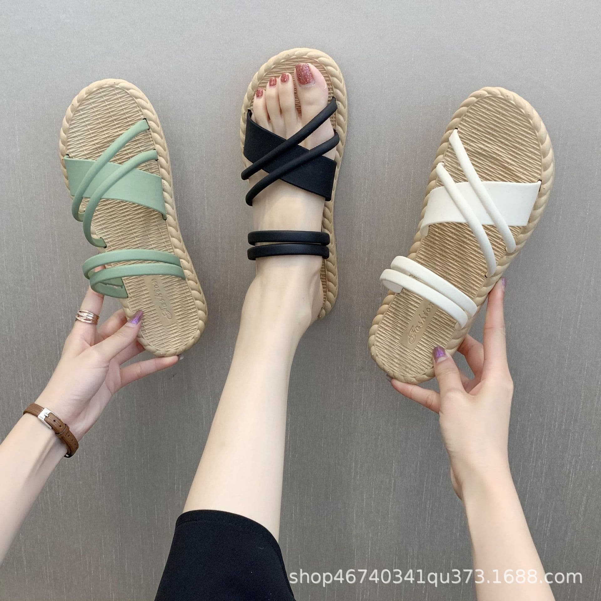 Roman Style Women's Sandals 2021 Summer Outdoor Wearable Two-Way Wear Beach Fashion Home Comfortable PVC Material Adult Footwear