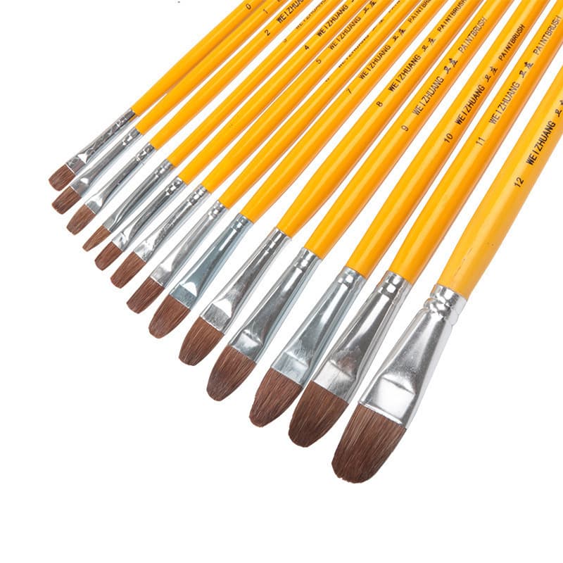 Van Gogh Wolf Hair Watercolor Oil Painting Brush Acrylic Paint Brush Set of 6 Wooden Handle Great Value