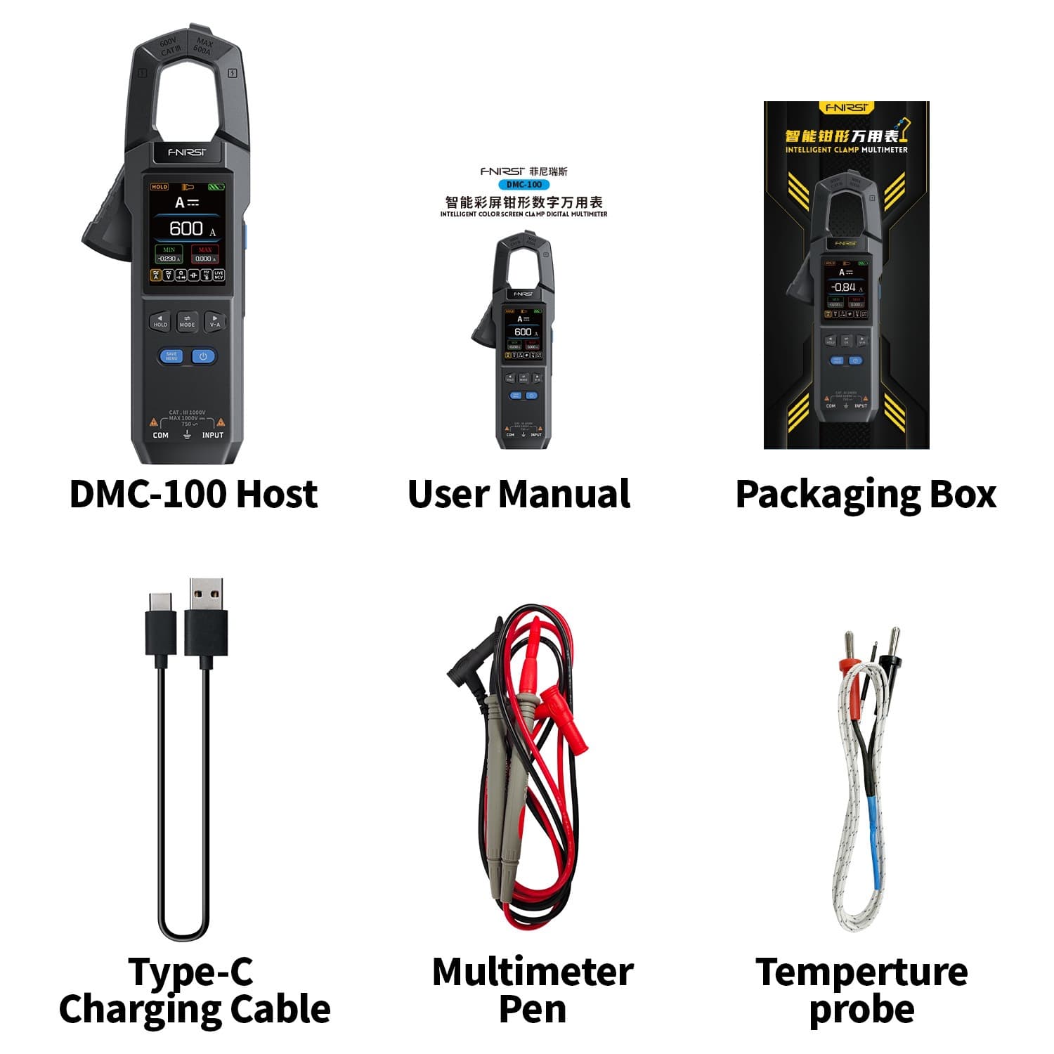 FNIRSI DMC-100 Digital Clamp Meter Multimeter