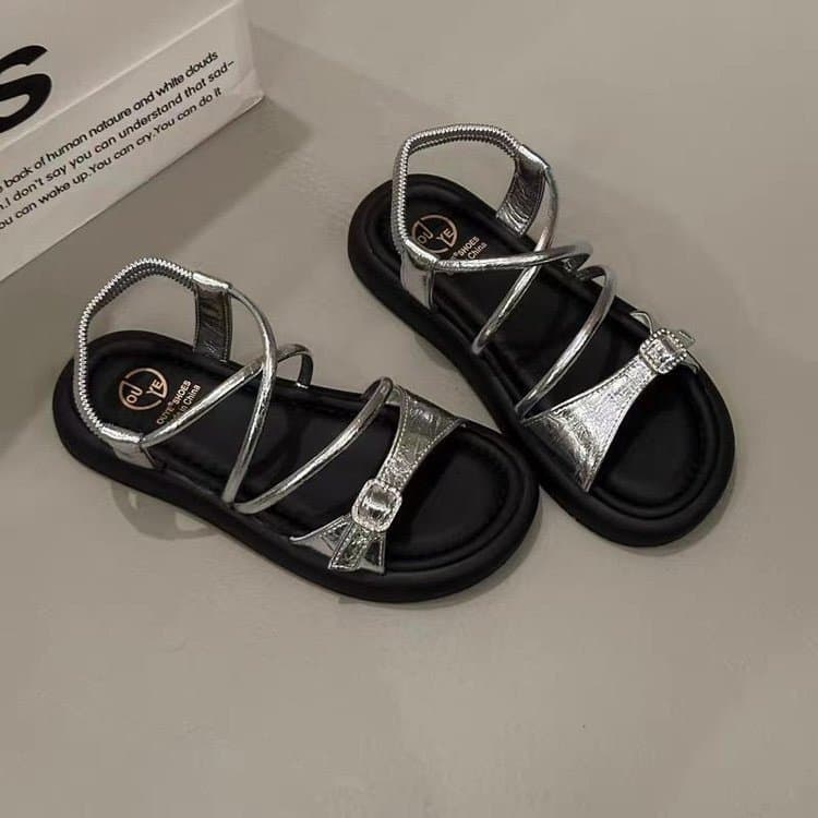 Elegant Flat Sandals for Women 2026 Summer New Style Wear with Dresses Comfortable Versatile Beach Roman Sandals