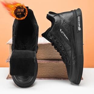 Zipper High-Top Men's Shoes Winter 2026 New Youth Sports Casual Skate Shoes Men's Fleece-Lined Trendy Shoes for Students
