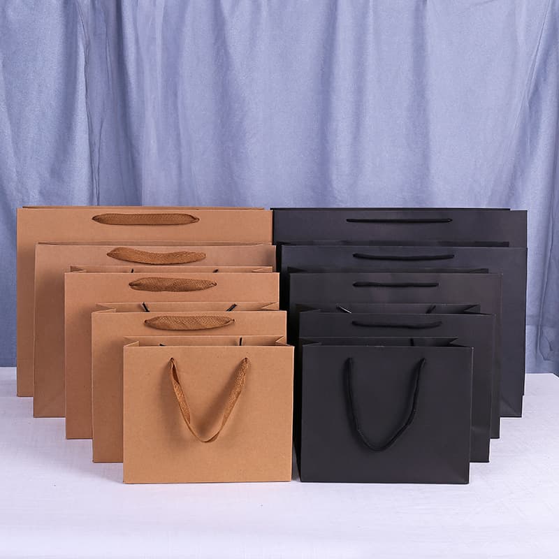 Kraft Paper Bag Black Card Handbag Gift Packaging Bag Large Birthday Gift Packaging Bag Horse Year Gift Bag