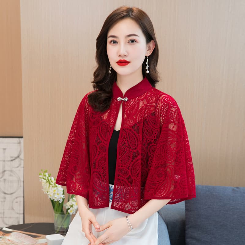 Fudaiyi 21201 Cashew Flower Style Cape Fashion Lace Shawl