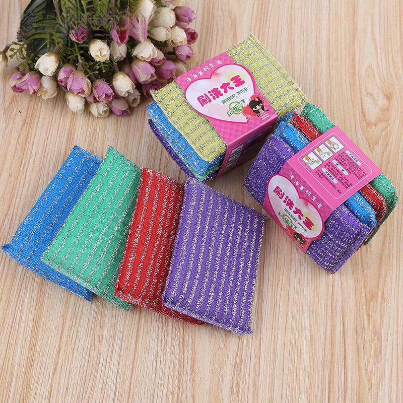 Dish Cloth Non-Stick Oil Kitchen Scrub Sponge Scouring Pad Cleaning Supplies