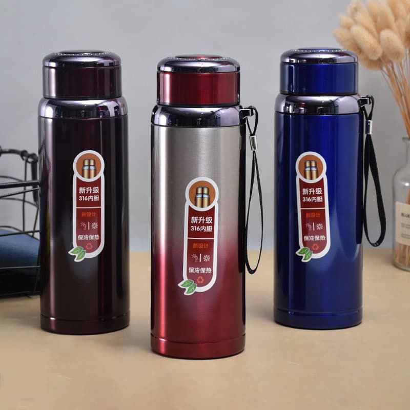 316 Stainless Steel Sports Water Bottle, Outdoor with Handle Strap, Car Portable Star Bottle, Large Capacity Vacuum Insulated Cup