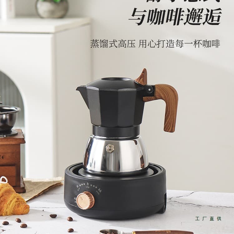 Dual Valve Italian Stainless Steel Moka Pot, Small Home Espresso Maker, Outdoor Stainless Steel Coffee Machine, Hand Pour Pot