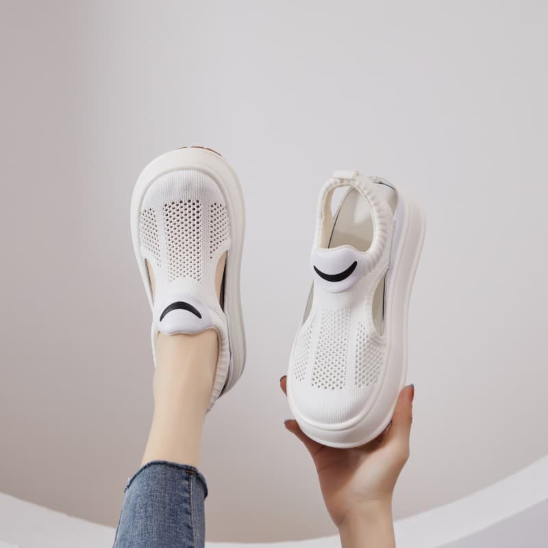 Sports Sandals for Women, Mesh Breathable Casual Shoes, 2026 Summer New Korean Style Versatile Hollow Mesh White Shoes