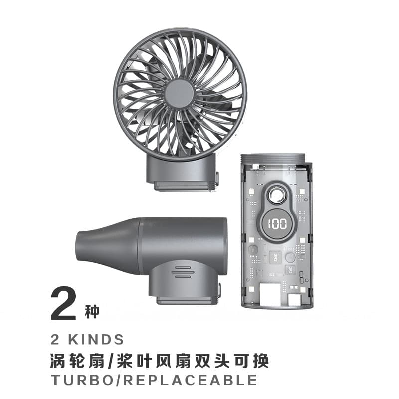 New Cross-Border Outdoor High-Speed Turbo Fan Dual-Head 2-in-1 Detachable Multi-Purpose Fan for Dust Blowing