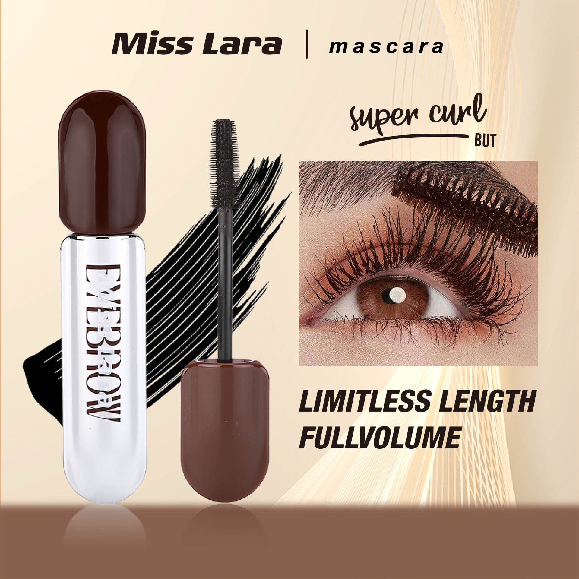 Cross-border brown mascara, non-fading, non-smudged, naturally curling, European and American style, Amazon's most popular foreign trade model
