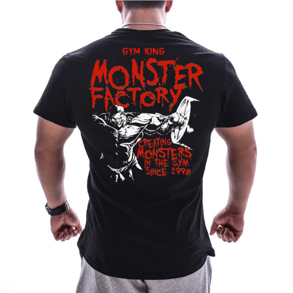 New Summer Short Sleeve Men's Loose Plus Size Elastic Fitness Sports Casual Fashion Print T-Shirt DIY