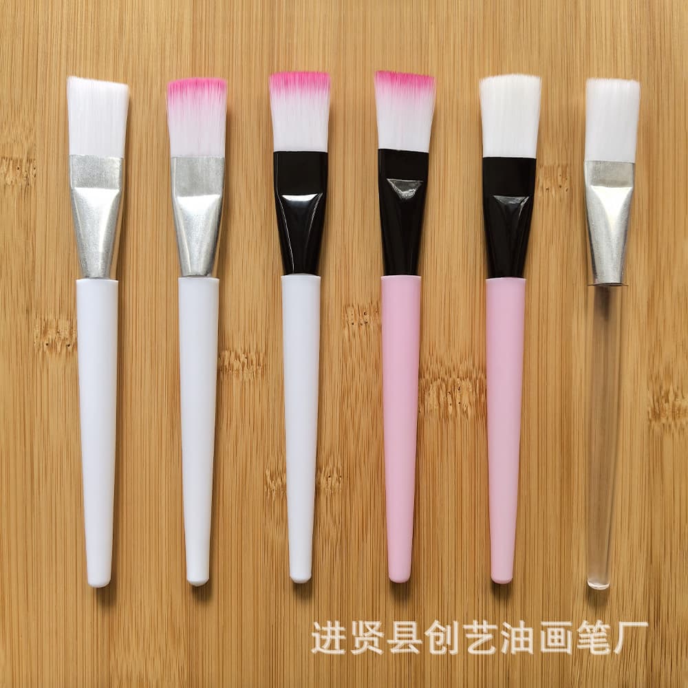 Source stock white handle pink bristle soft bristle mask brush makeup brush beauty brush cleansing brush soft lip balm grinding brush