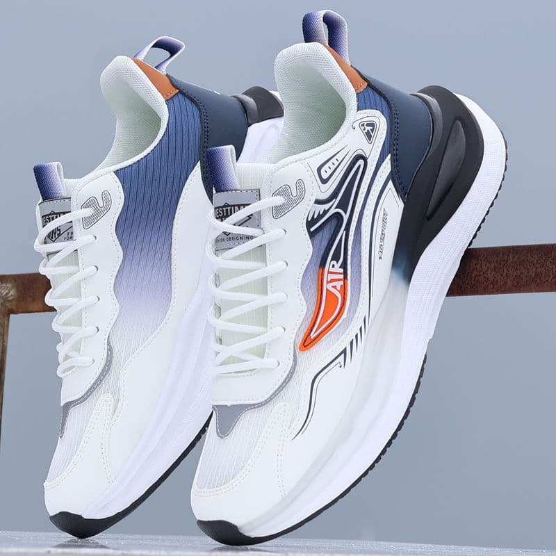 New Summer Men's Ultra-Light Bounce Cushioning Sports Shoes Breathable Flyknit Mesh Running Shoes for Physical Exam and Training