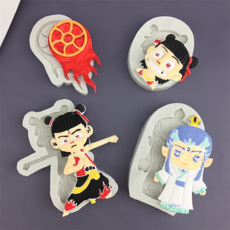 Naraku Chocolate Sugar Art Mold Fire Wheel Ao Bing Aromatherapy Clay DIY Silicone Baking Decorative Mold Cartoon Creative