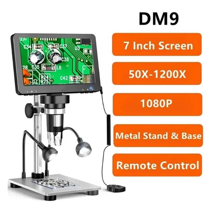 Cross-border DM9 high-definition 7-inch screen electronic microscope with large quantity and excellent price can be connected to a computer for measurement digital microscope