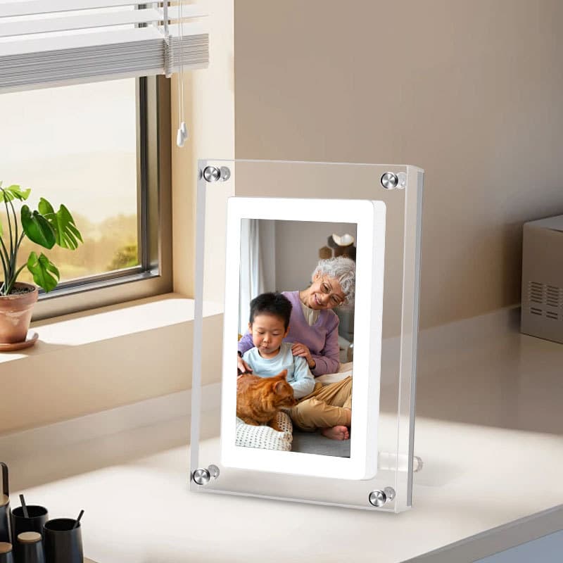 Cross-border 5-inch Transparent Acrylic Digital Photo Frame IPS HD Electronic Photo Album Smart Photo Album Advertising Machine Manufacturer