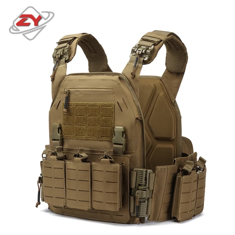 Outdoor Multi-Functional Military 1000D Composite Material Laser-Cut MOLLE Quick-Release Breathable Durable Protective Vest