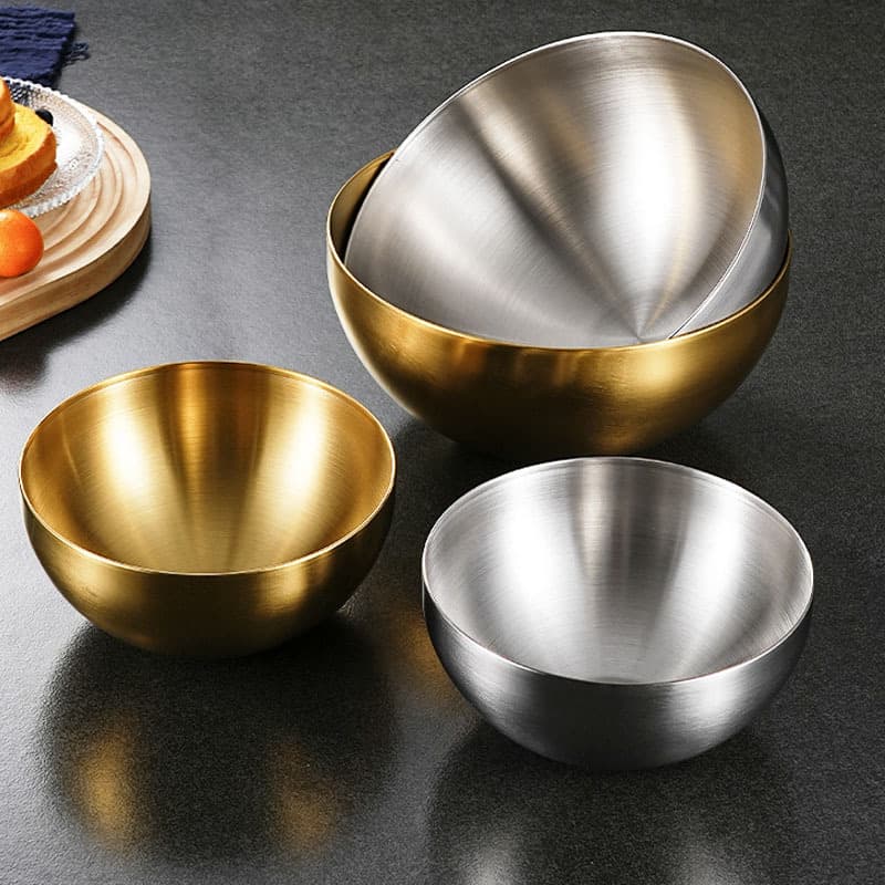 Stainless Steel Korean Salad Bowl, Cold Noodle Bowl, Bibimbap Bowl, Soup Bowl, Instant Noodle Bowl, Snail Noodle Bowl, Pasta Bowl, Spicy Hot Pot Soup Bowl