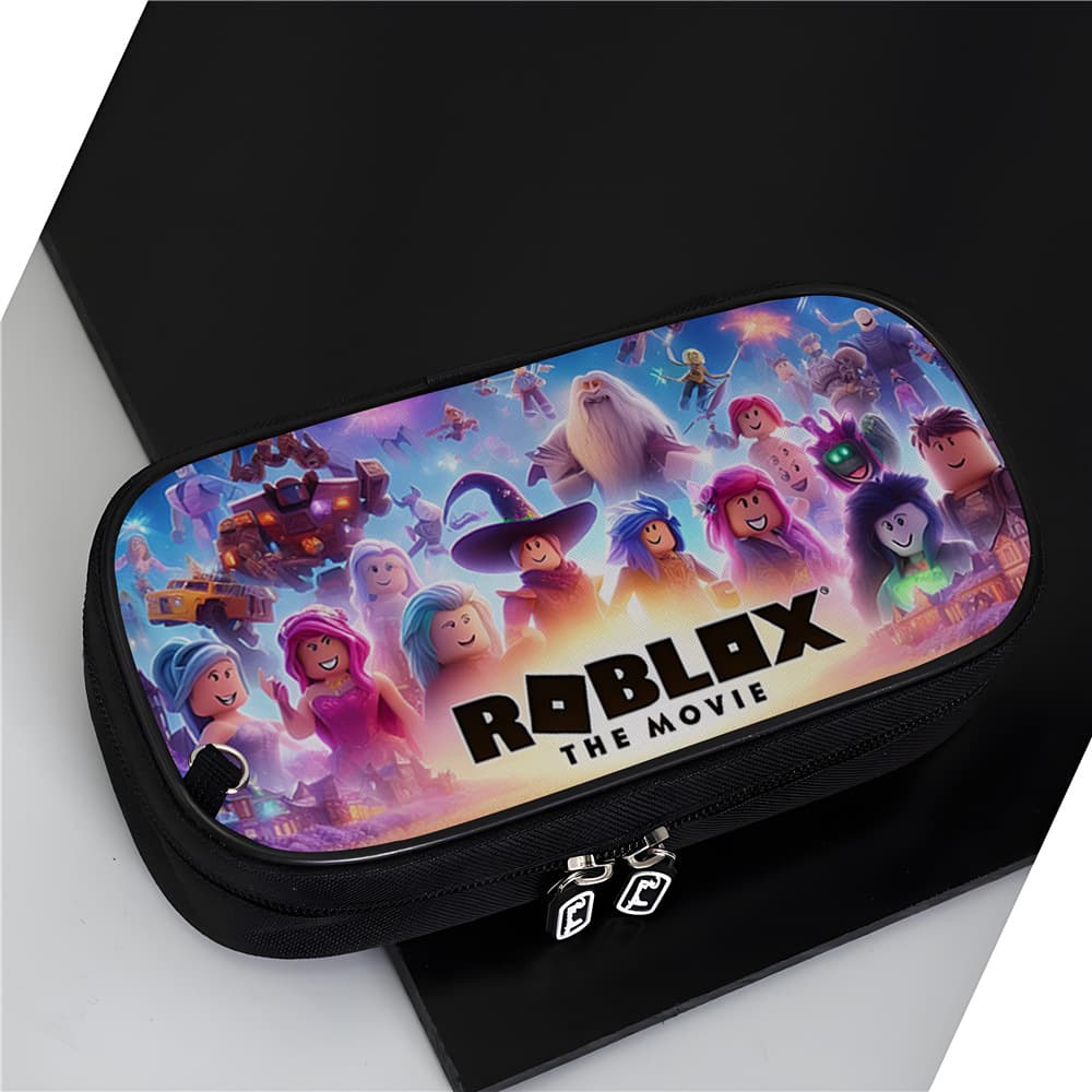Roblox Student Pencil Case High Appearance Multi-Compartment Portable with Hanging Loop Cute Pencil Case