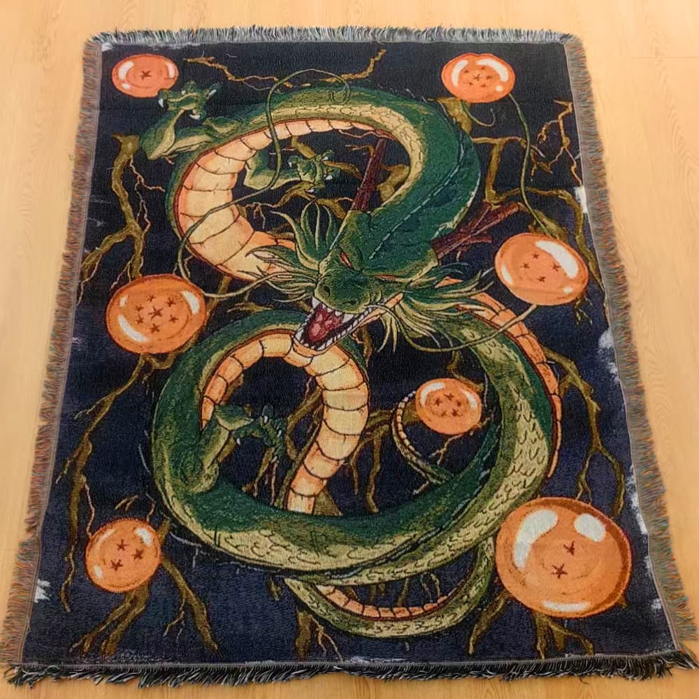 Cross-border Sofa Throw Blanket Anime Cartoon Art Polyester-Cotton Tapestry Cover Blanket Jacquard Woven Blanket Thick Yarn Blanket Custom