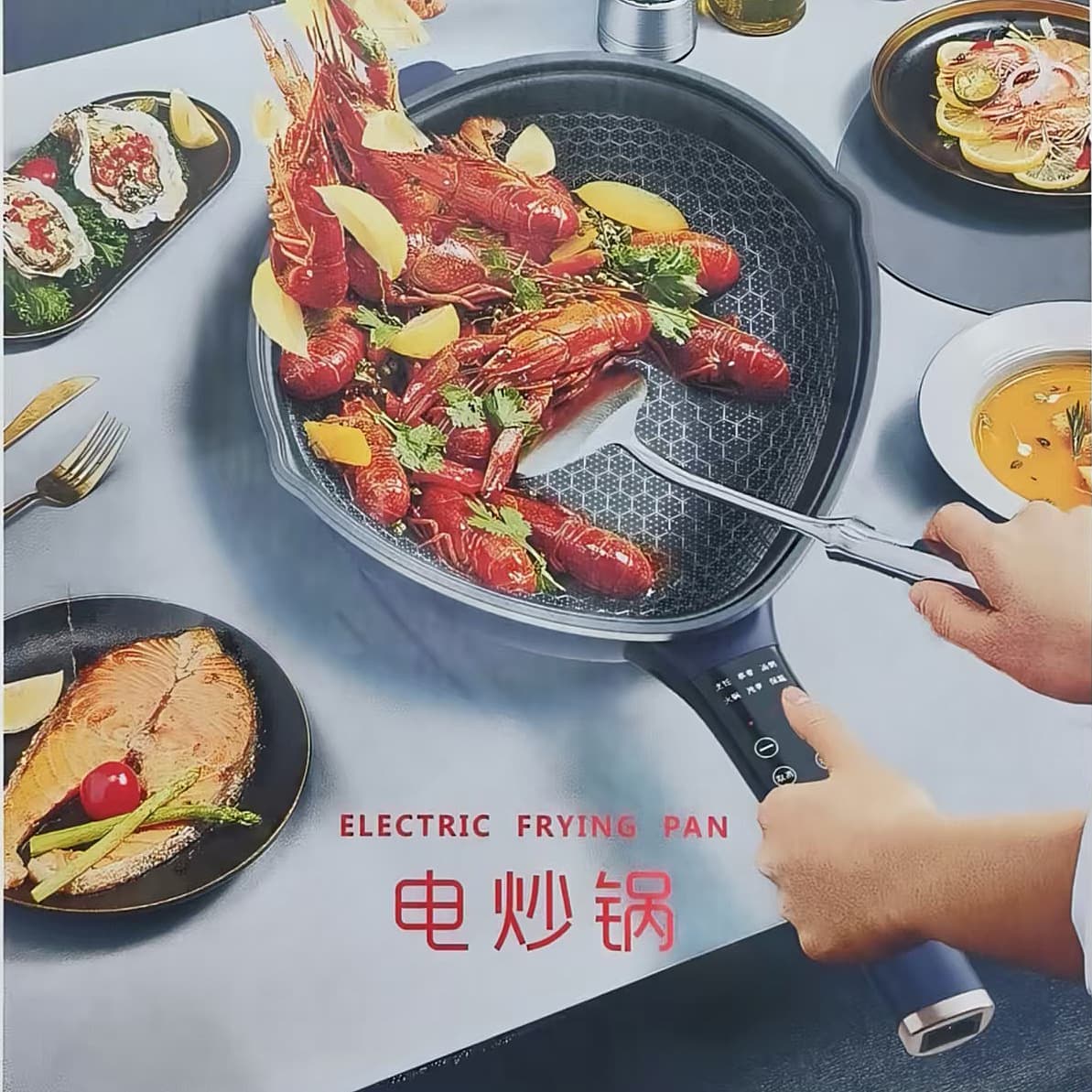 Special offer 1800W electric cooking wok 4L all-in-one multi-functional non-stick electric cooking pot household steaming and frying electric hot pot